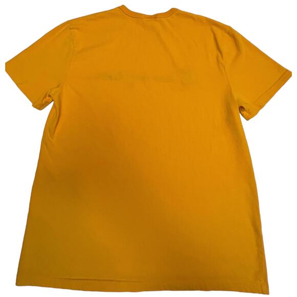 Vintage Champion Yellow 90s Spell Out Script Shirt Embroidered Logo - Picture 5 of 7